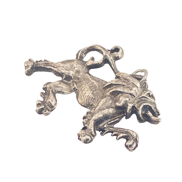 Vintage Silver Lion Pendant Handcrafted Mythical Beast Jewelry Ornate Medieval S - Picture 6 of 6
